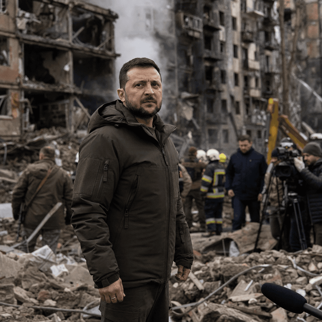 Zelenskyy Uses Kyiv Strike Site to Press the