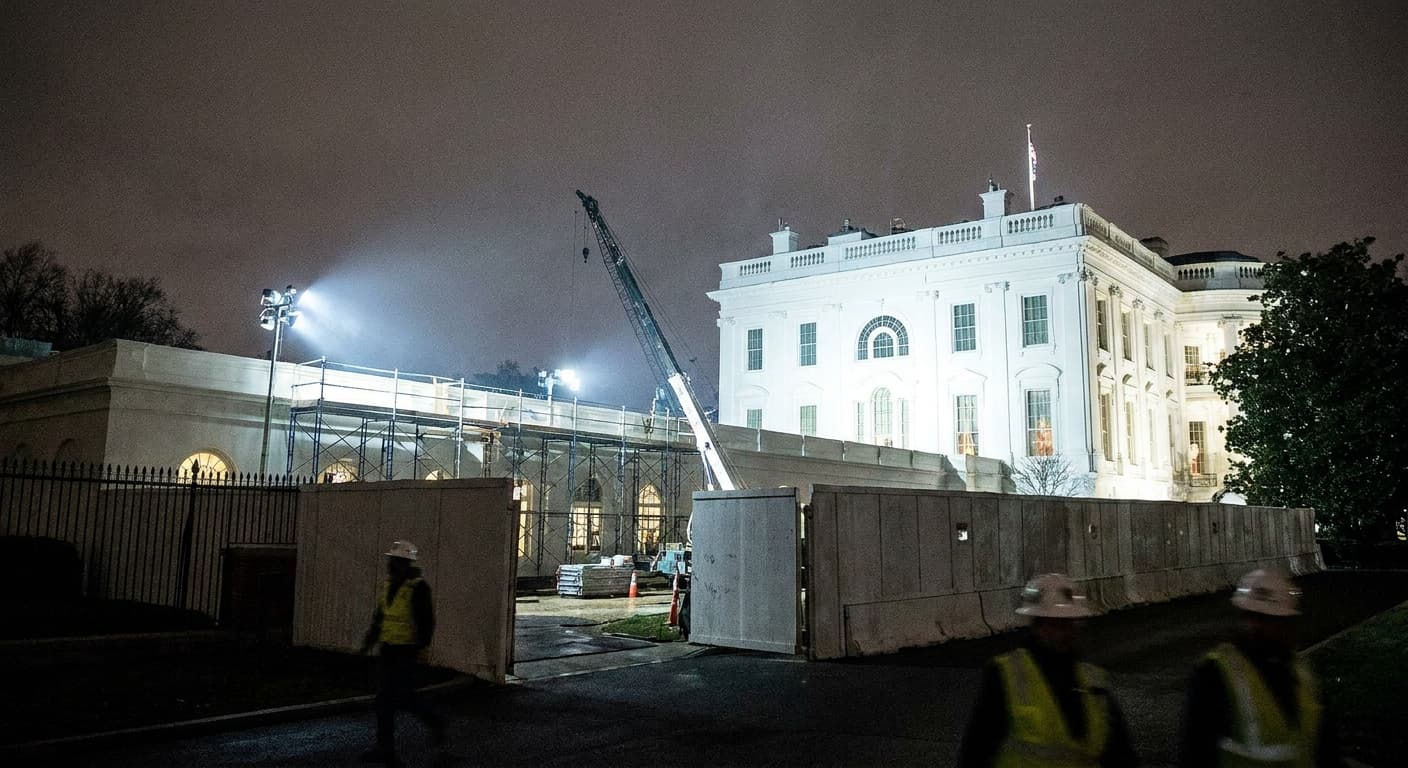 Trump White House Ballroom Construction Green
