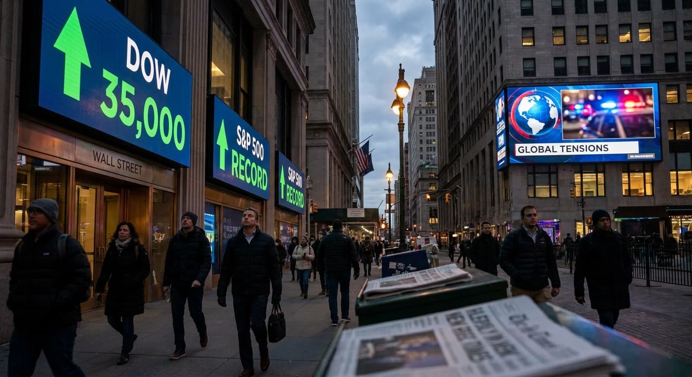 Wall Street Hits Record High Amid Iran Tense