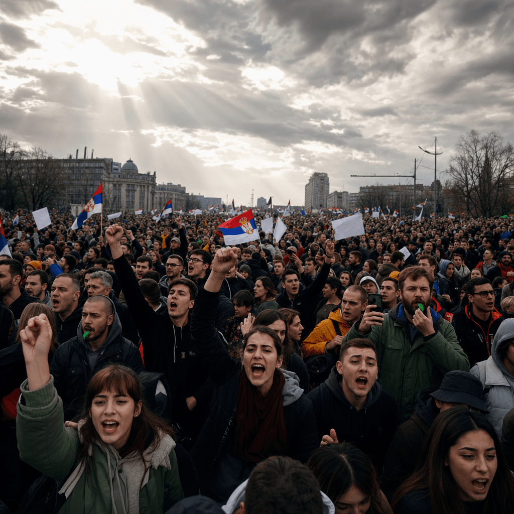 Serbia Students Demand Early Elections from V
