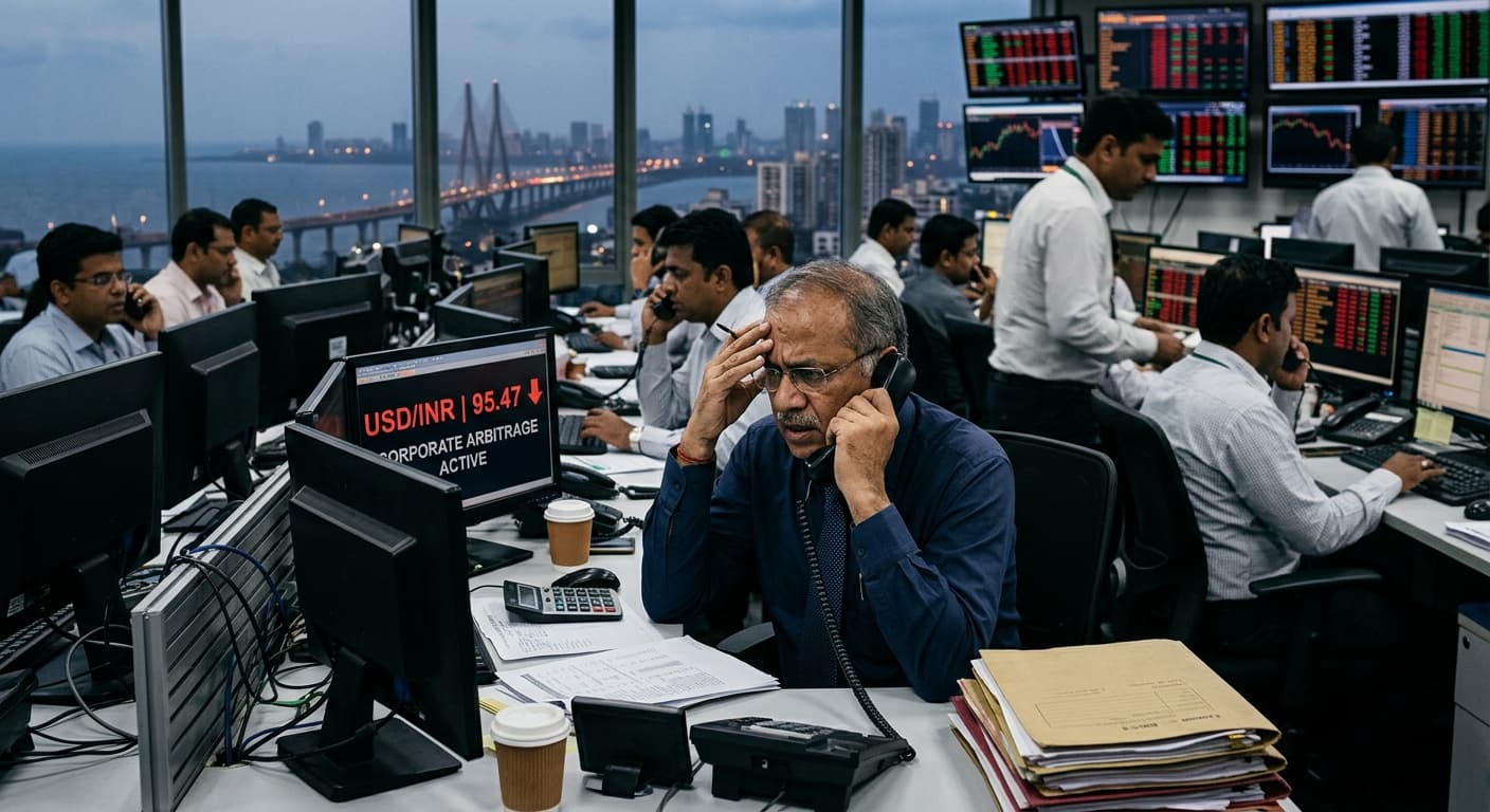 Rupee Hits 95.47 Amid Corporate Arbitrage