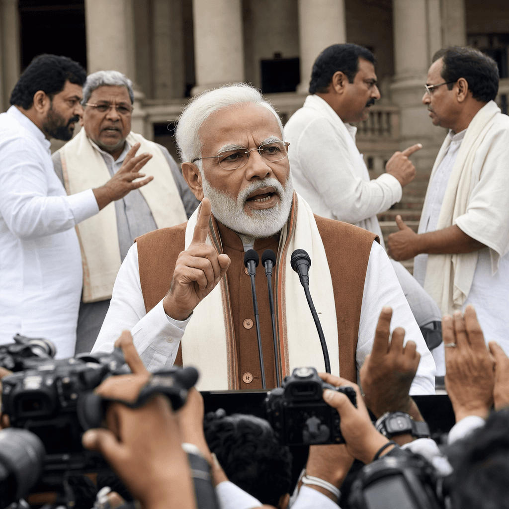 Modi Capitalizes on Karnataka Congress Rift