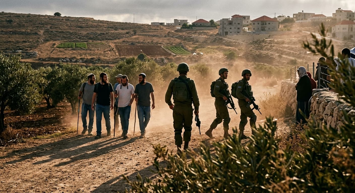 Israeli Forces Shield West Bank Settlers