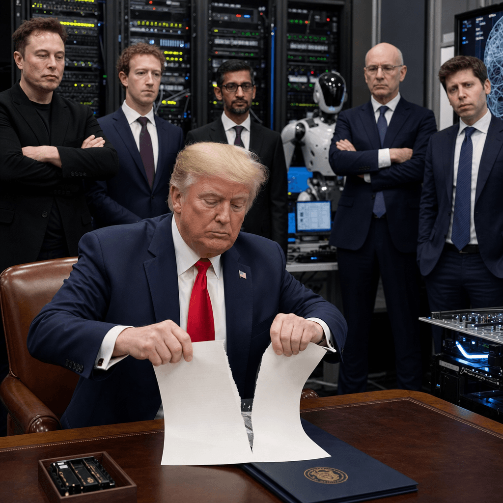 Trump Cancels AI Testing Order, Boosts Tech