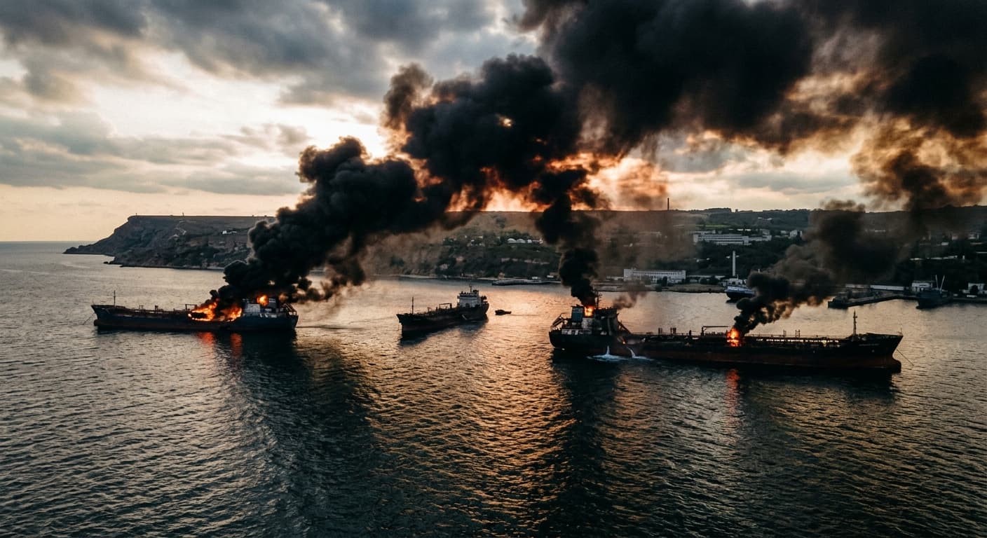 Ukraine Strikes 12 Russian Tankers Off Crimea