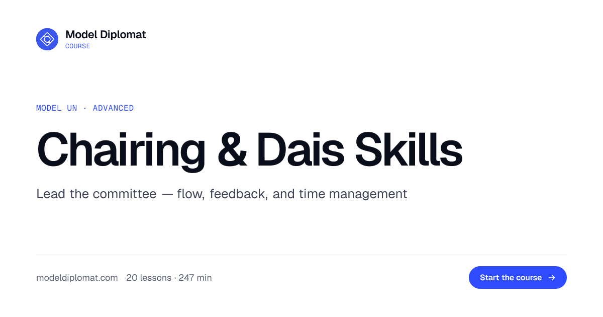 Chairing & Dais Skills | Model Diplomat