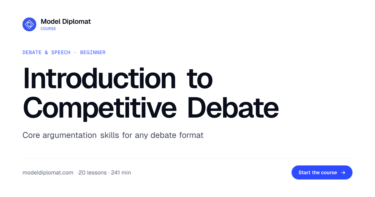 Introduction to Competitive Debate | Model Diplomat