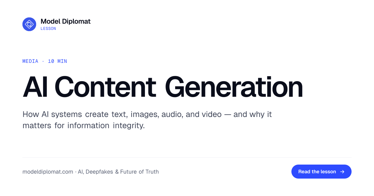 AI Content Generation and Information Integrity