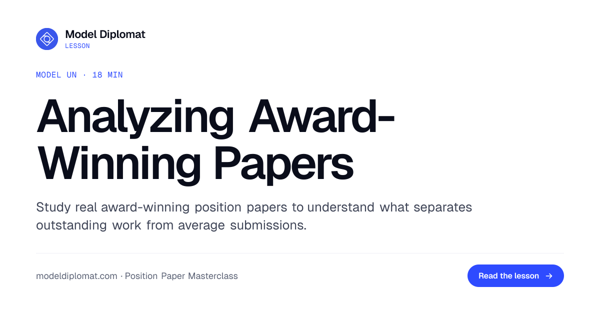 Analyzing Award-Winning Position Papers | Model Diplomat