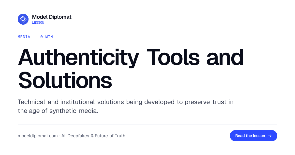 Authenticity Tools to Preserve Trust in Synthetic Media
