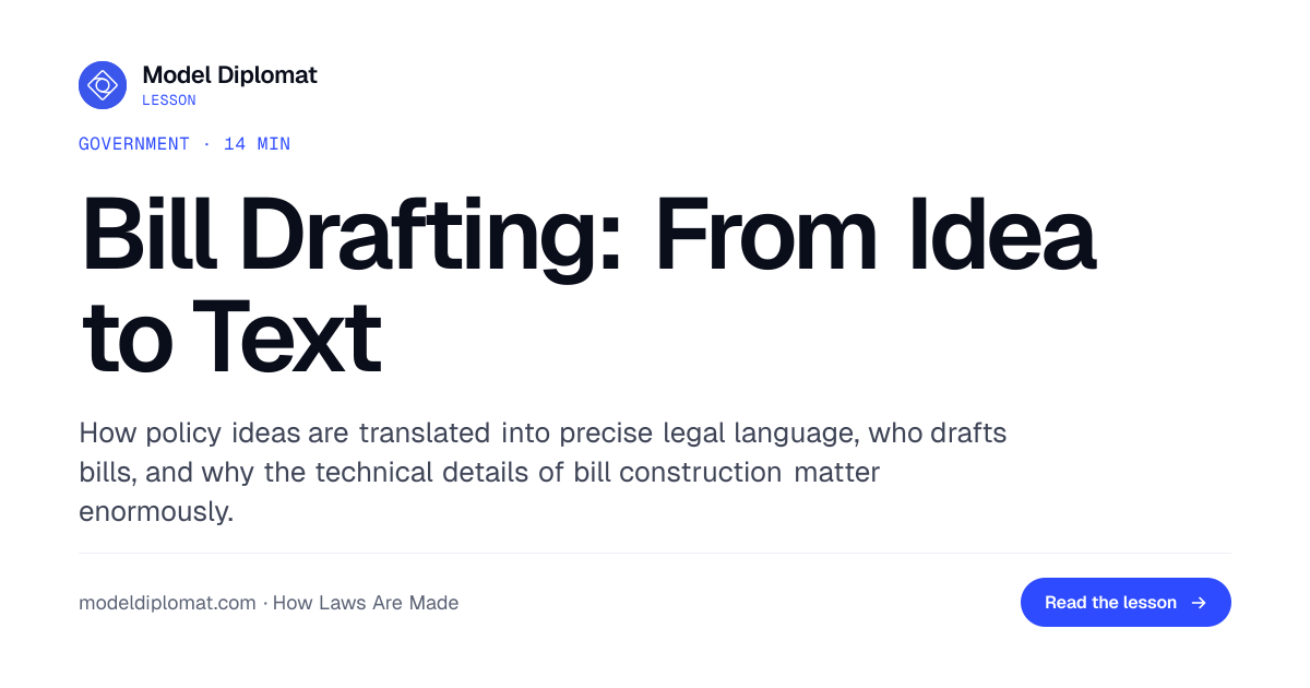 Bill Drafting: From Policy Idea to Legal Text