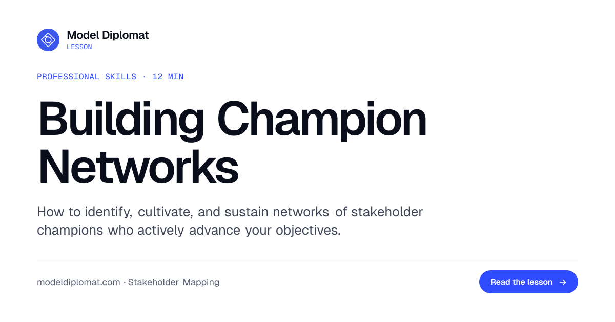 Building and Sustaining Stakeholder Champion Networks