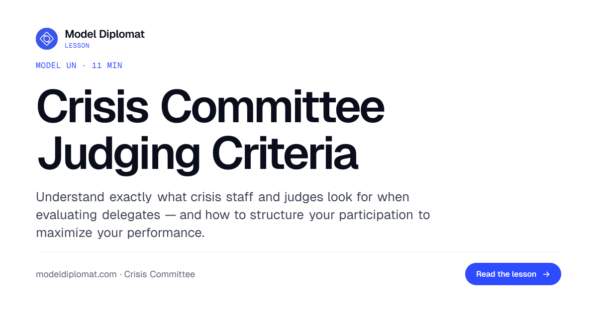 Crisis Committee Judging Criteria Explained Guide