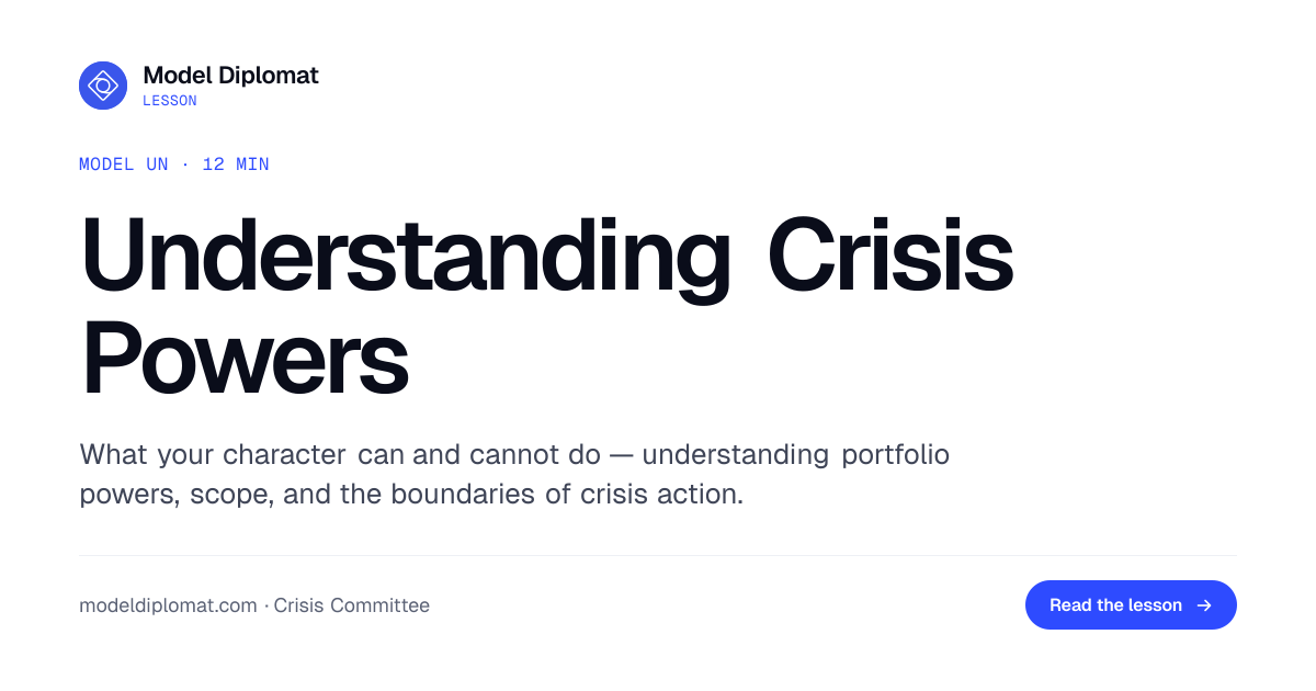 Understanding Crisis Committee Powers | Model Diplomat