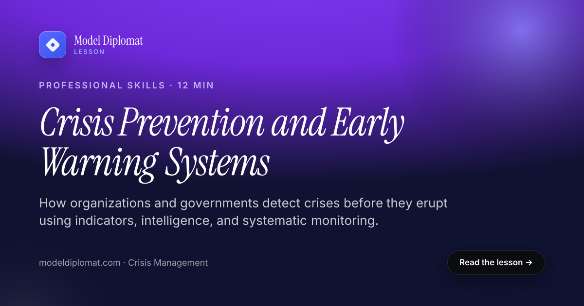 Crisis Prevention and Early Warning Systems Guide