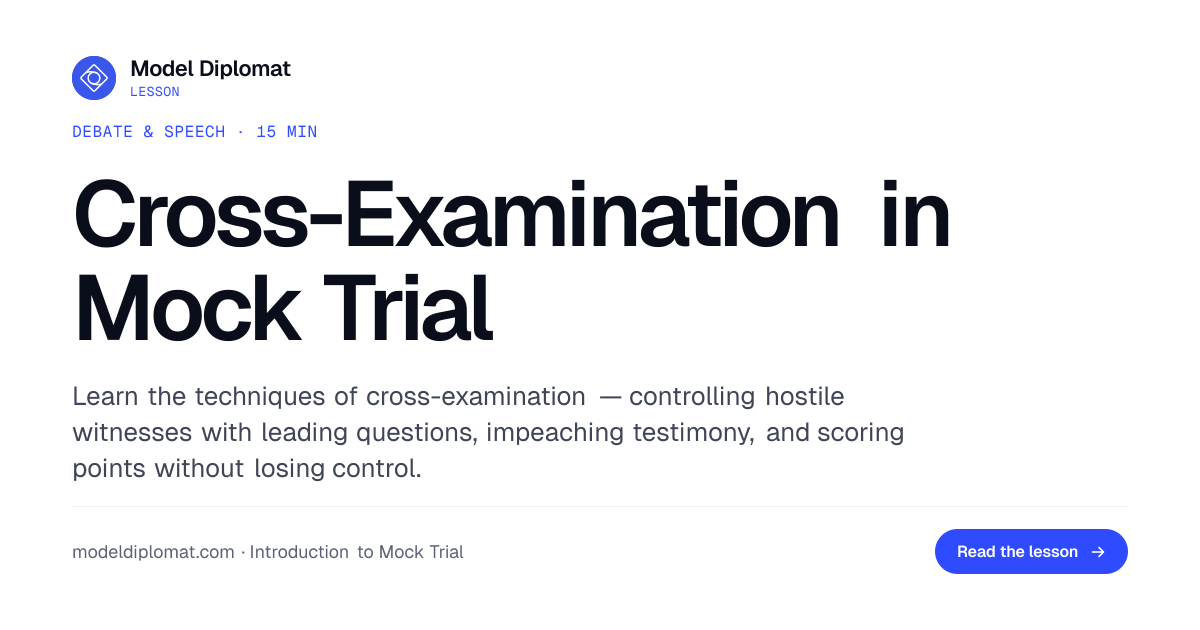 Cross-Examination Techniques for Mock Trial Witnesses