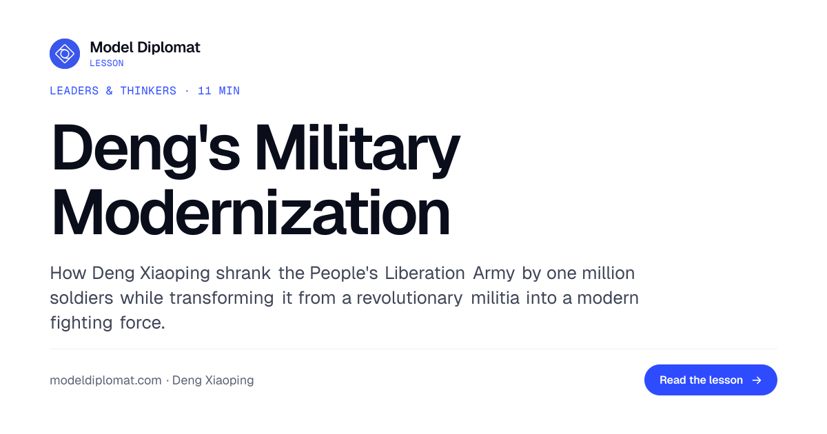 Deng's Military Modernization of the PLA | Model Diplomat
