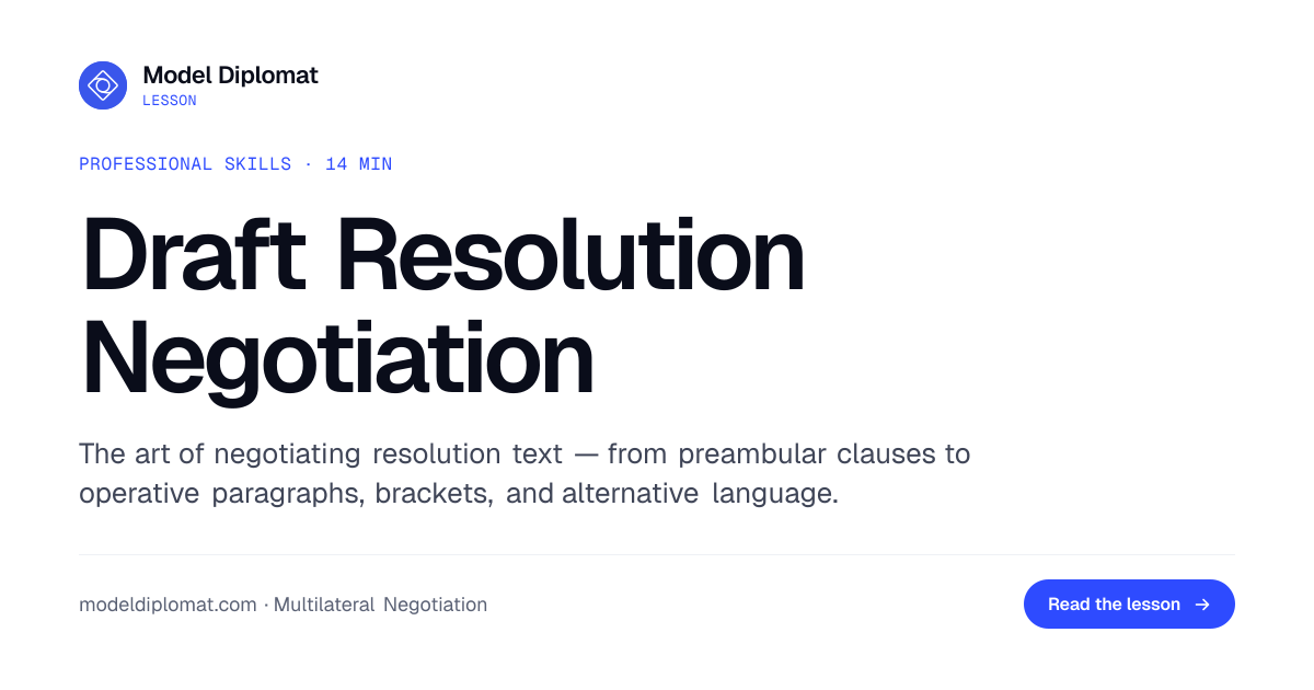 Draft Resolution Negotiation: Clause by Clause
