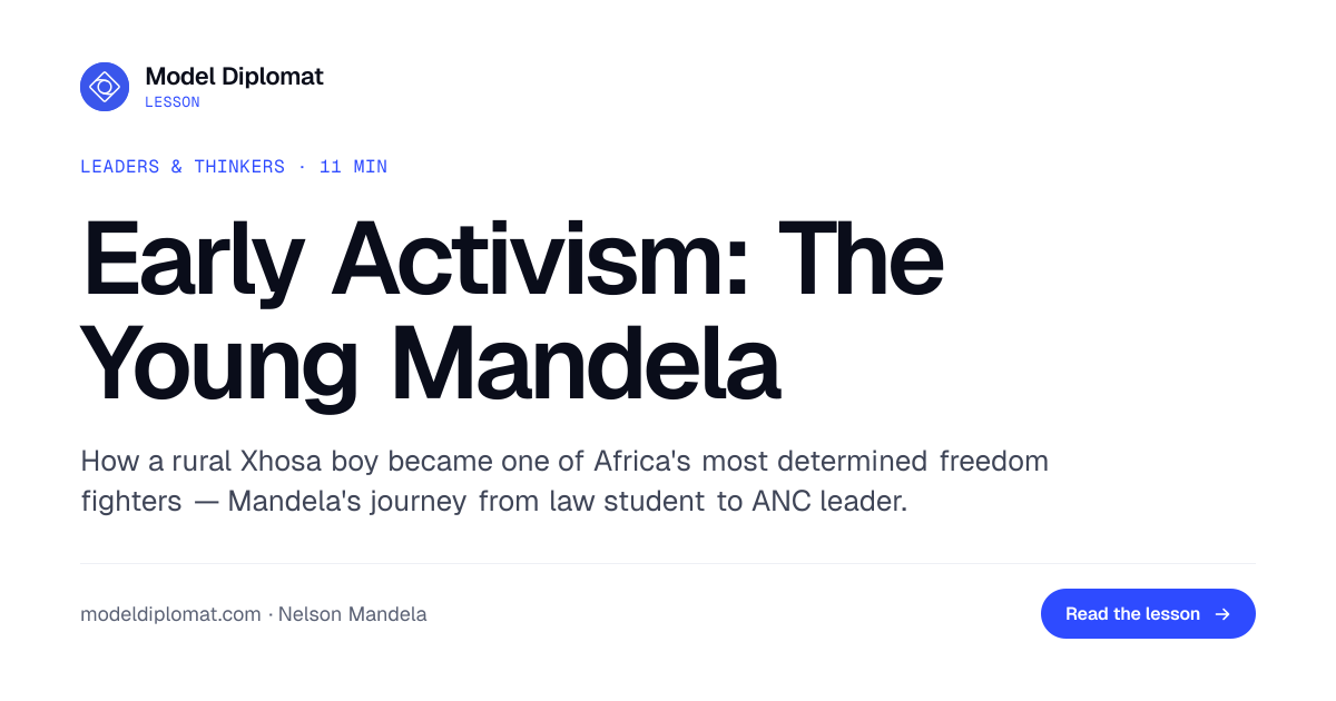 Early Activism: The Young Nelson Mandela | Model Diplomat