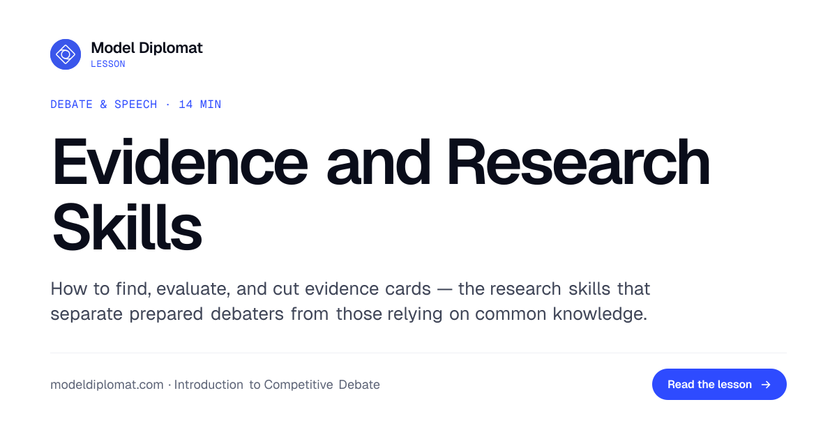 Evidence and Research Skills: Cutting Cards That Win