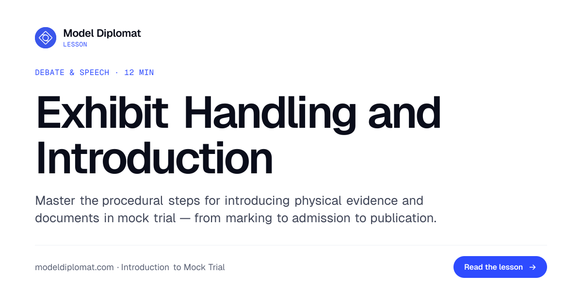 Exhibit Handling and Introduction | Model Diplomat