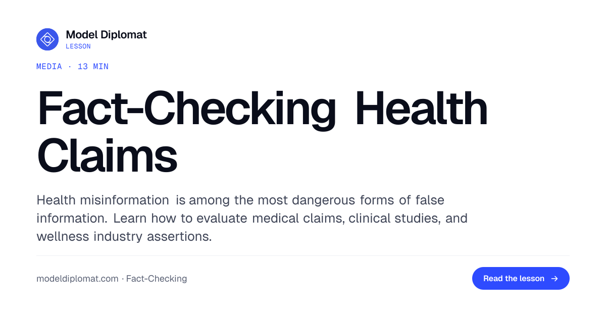 Fact-Checking Health Claims and Medical Studies
