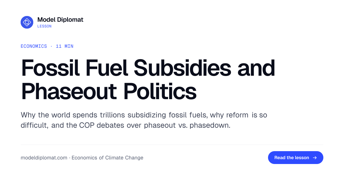 Fossil Fuel Subsidies and Phaseout Politics | Model Diplomat