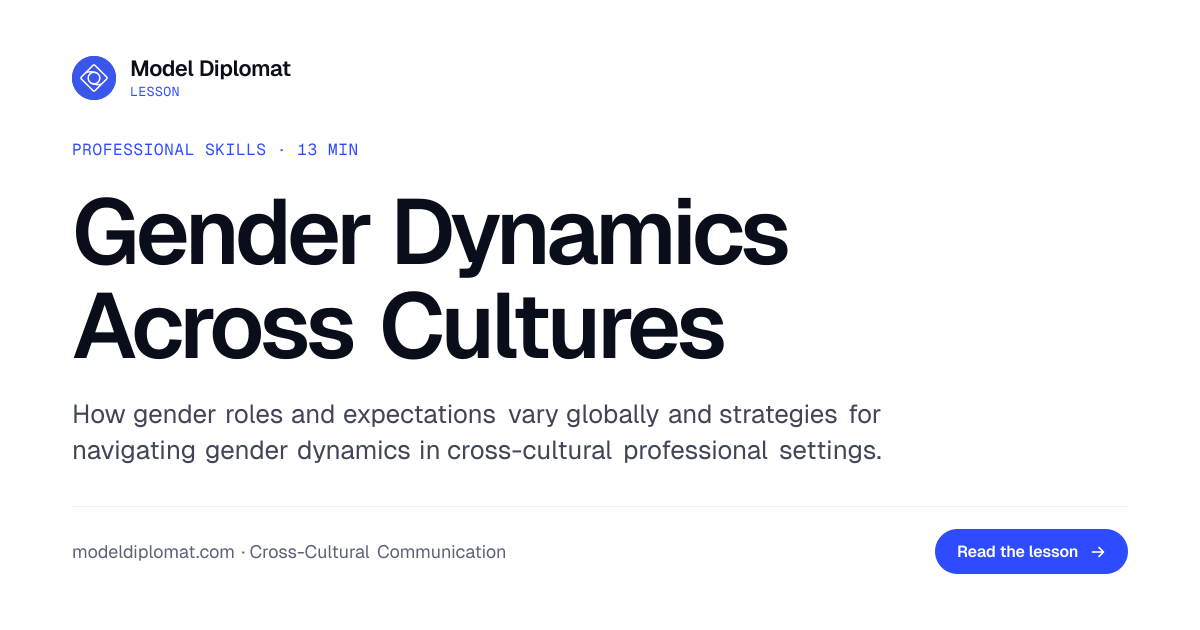 Gender Dynamics Across Cultures Explained | Model Diplomat