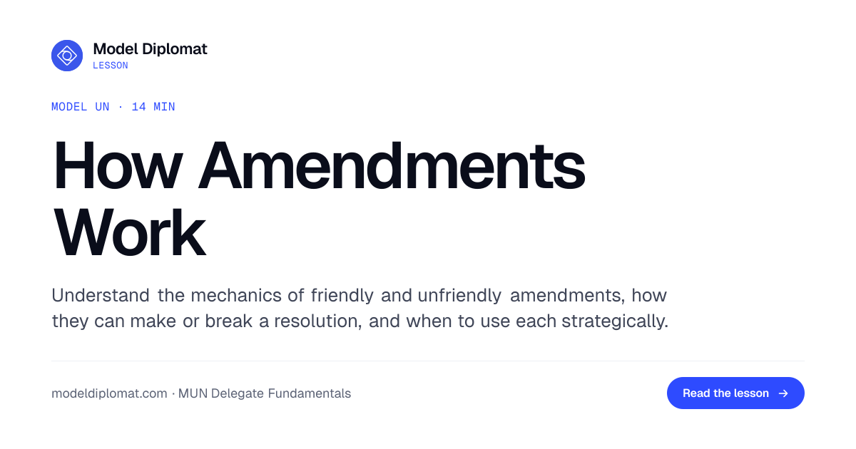 How MUN Amendments Work and When to Use Them