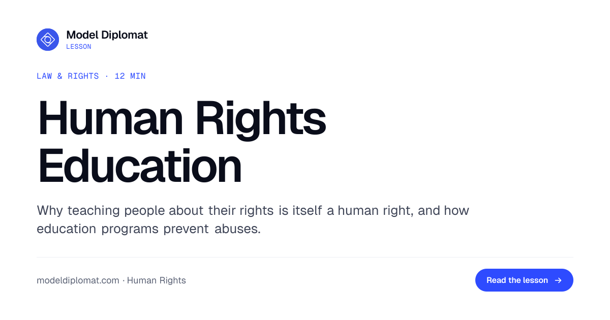 Human Rights Education: Teaching Rights Prevents Abuse