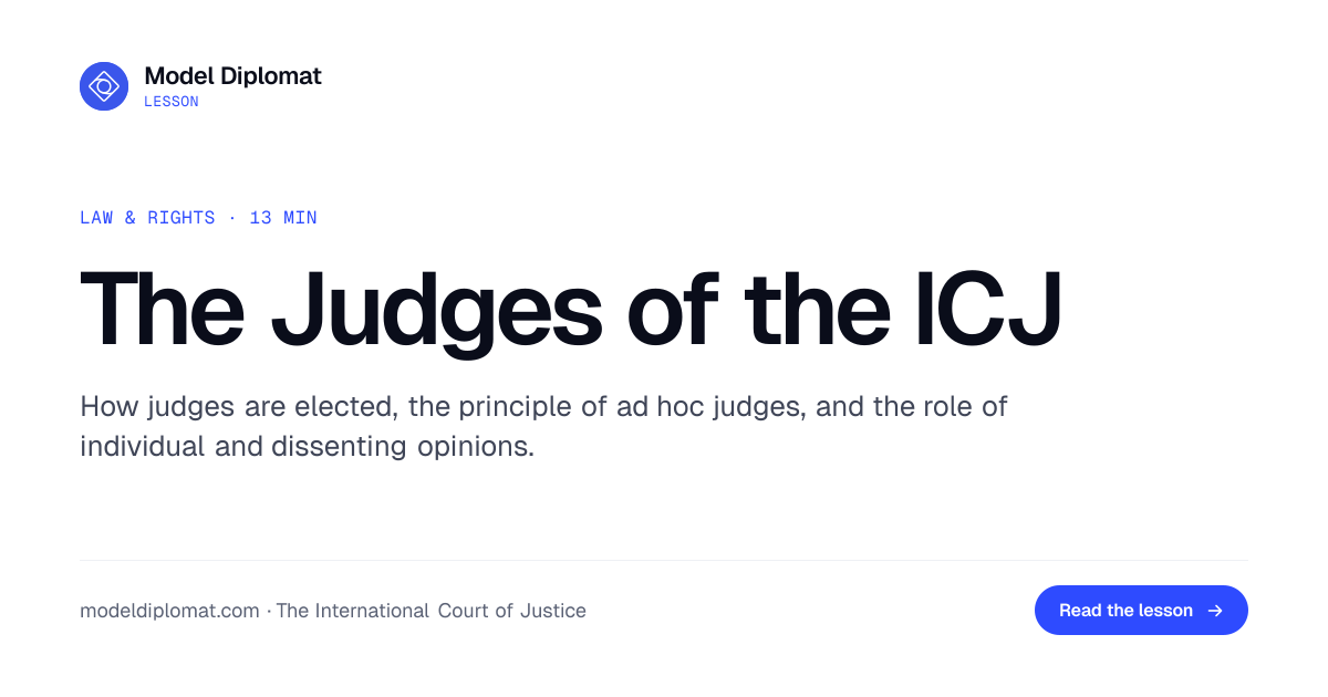 ICJ Judges: Election, Ad Hoc Seats, and Opinions