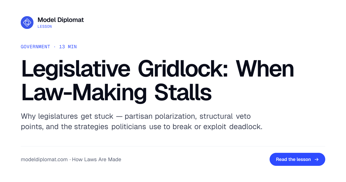 Legislative Gridlock: Why Law-Making Stalls Out
