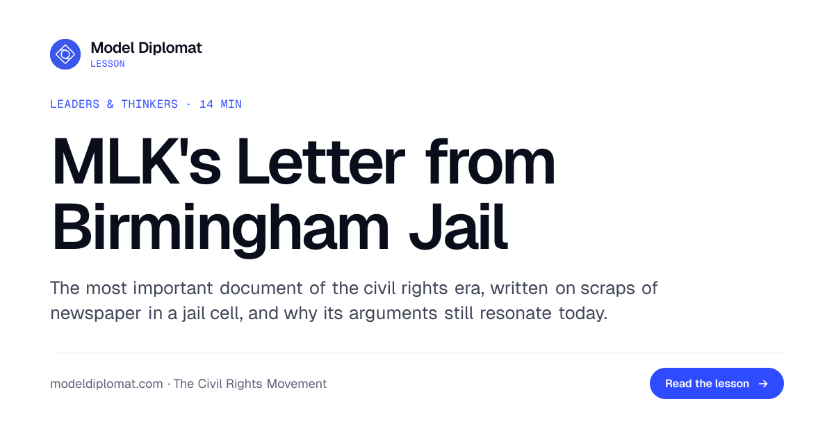 MLK's Letter from Birmingham Jail Explained | Model Diplomat