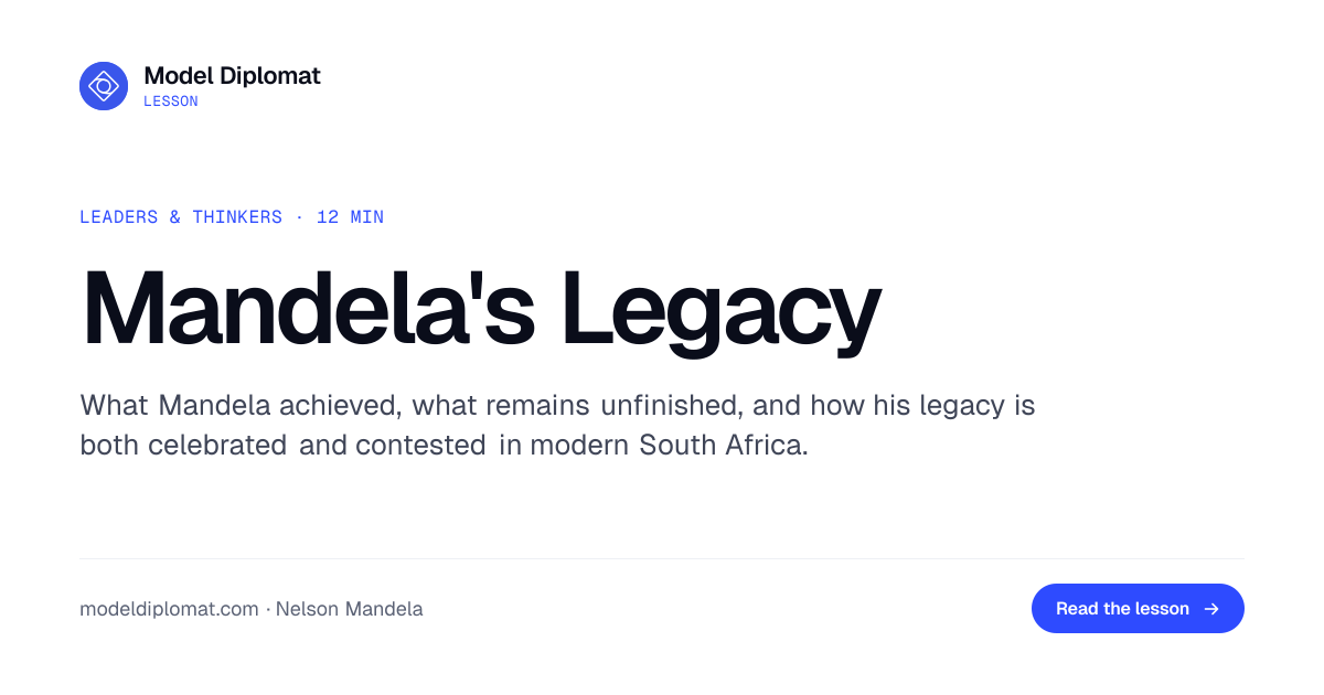 Mandela's Legacy: Celebrated, Contested, Unfinished