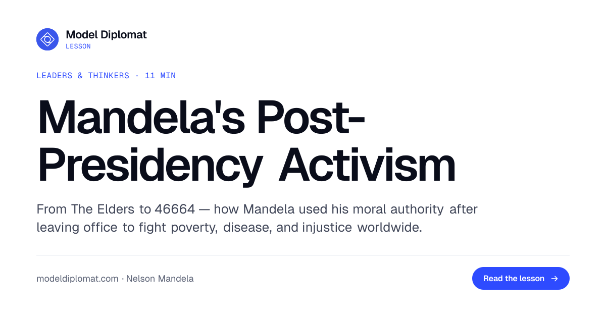 Mandela's Post-Presidency Activism Worldwide