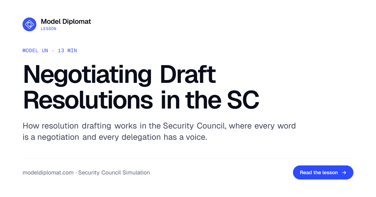 Negotiating SC Draft Resolutions: Word-by-Word Drafting
