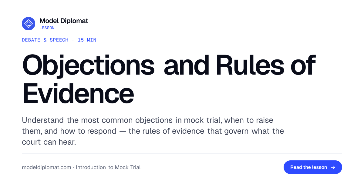 Objections and Rules of Evidence in Mock Trial