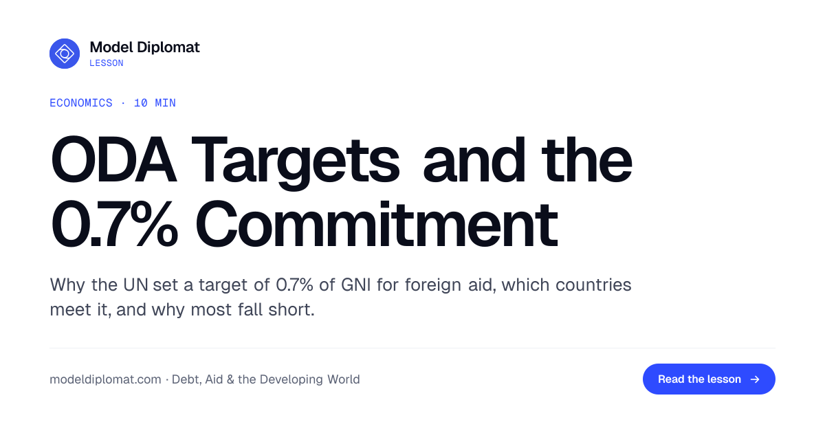 ODA Targets and the 0.7% Aid Commitment | Model Diplomat