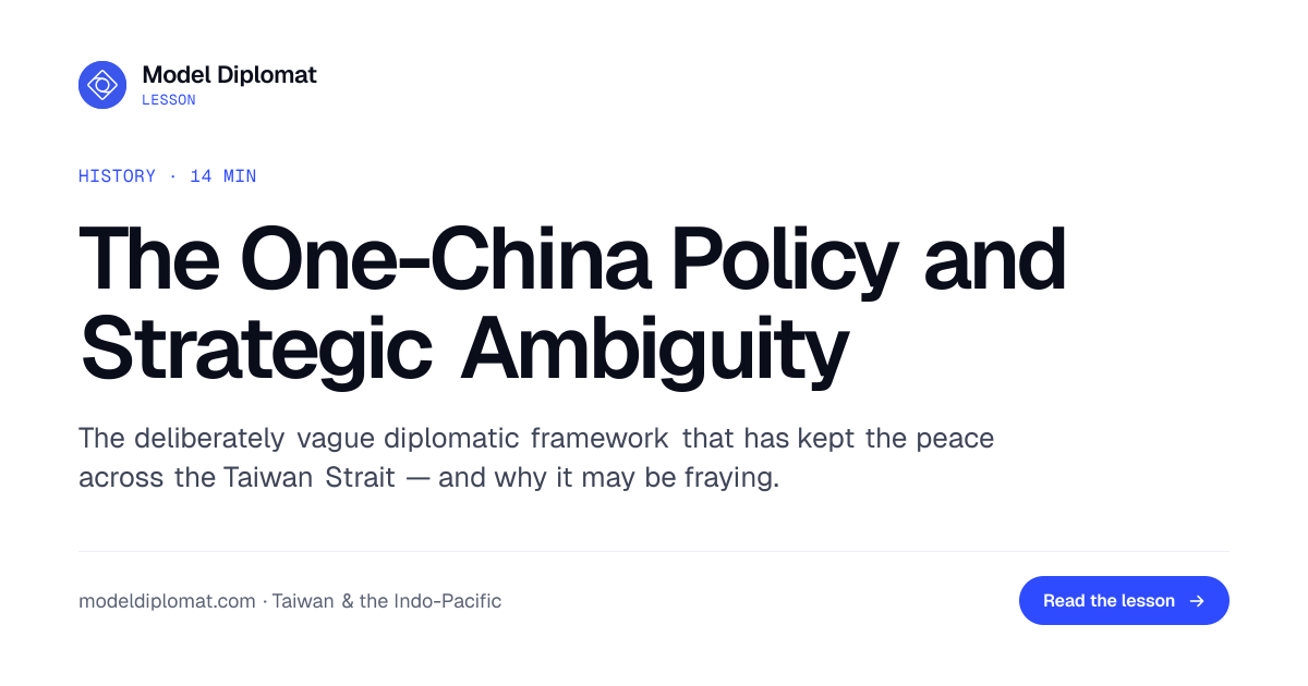 One-China Policy and Strategic Ambiguity Explained