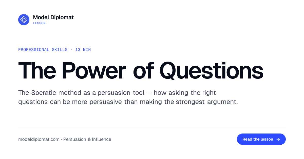 The Power of Questions in Persuasion | Model Diplomat