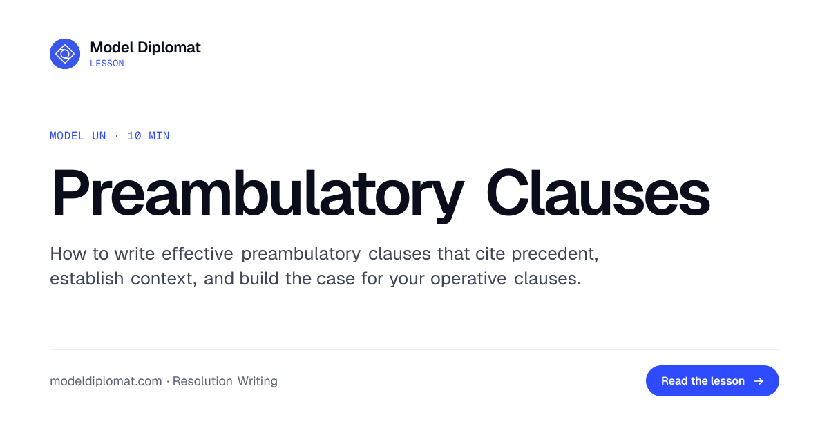 Writing Preambulatory Clauses for Resolutions