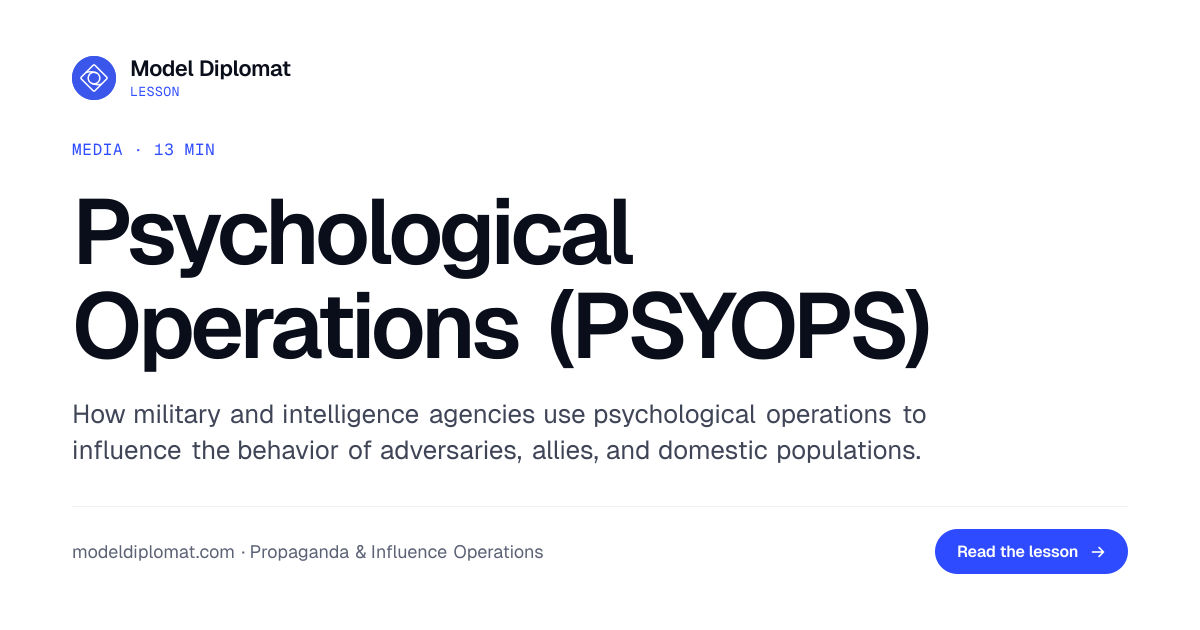Psychological Operations (PSYOPS) Explained | Model Diplomat