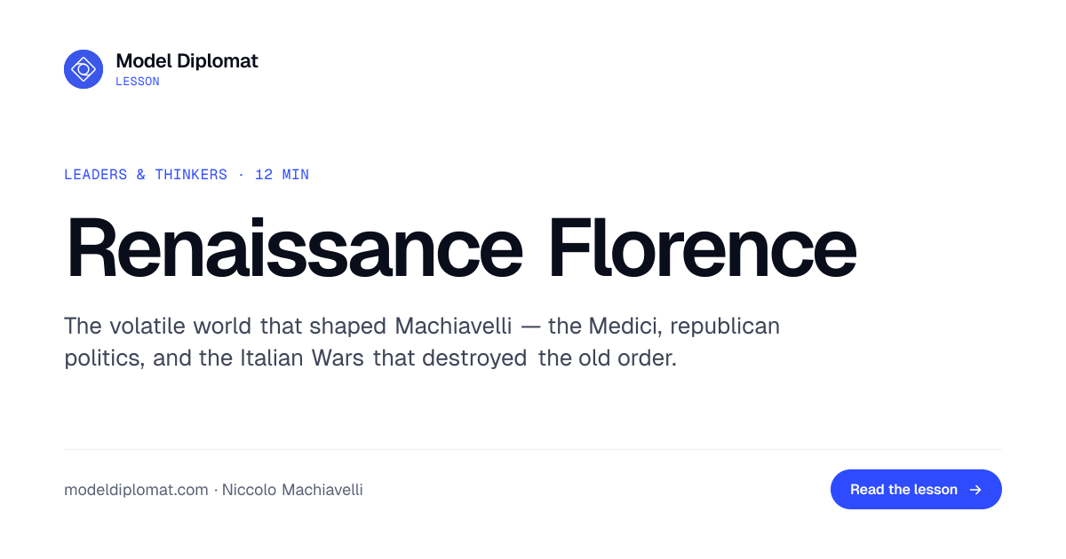 Renaissance Florence: The World of Machiavelli