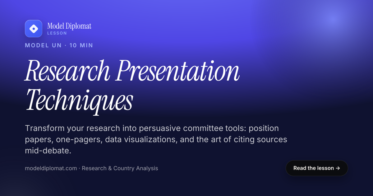 Research Presentation Techniques for Delegates