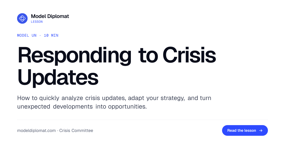 Responding to Crisis Committee Updates | Model Diplomat