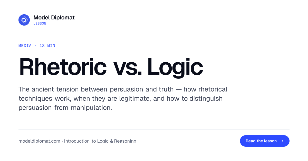 Rhetoric vs. Logic: Persuasion vs. Truth in Argument