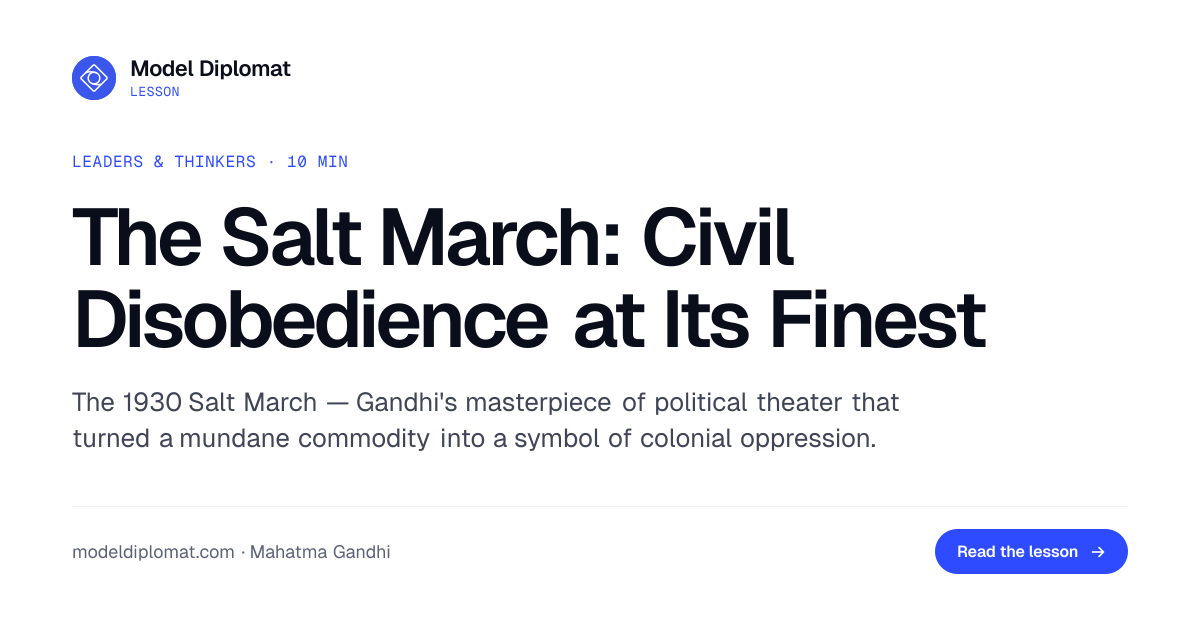 The Salt March: Gandhi's Civil Disobedience | Model Diplomat