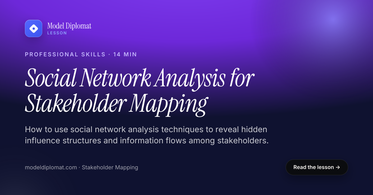 Social Network Analysis for Stakeholder Mapping