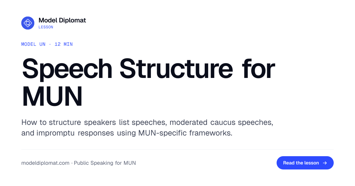Speech Structure Frameworks Every MUN Delegate Needs