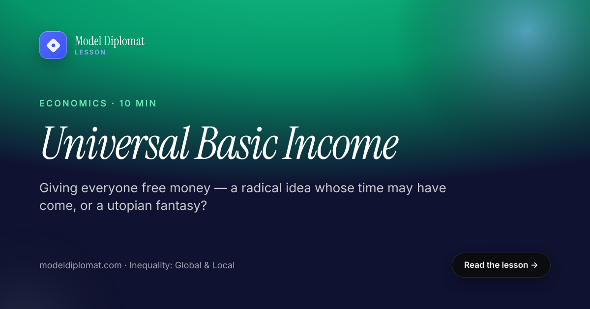Universal Basic Income: Promise and Debate | Model Diplomat